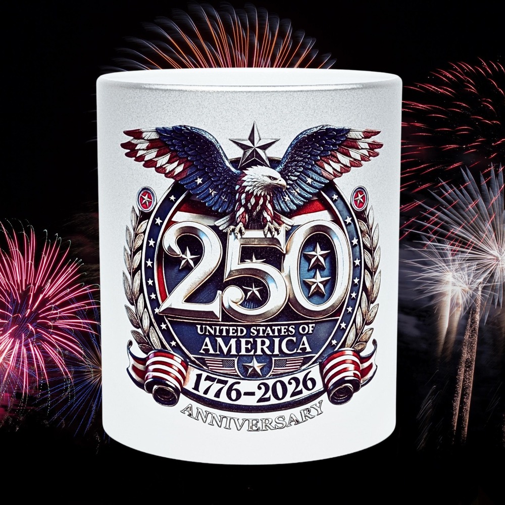 250th Semiquincentennial Anniversary USofA 1776 - 2026 Metallic Silver Mug 11oz